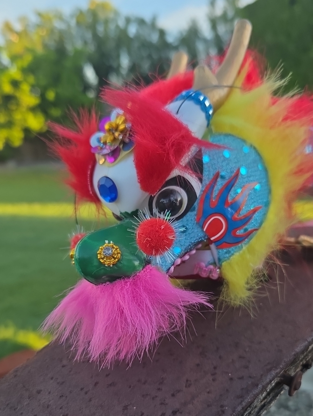 Chinese Dragon Dance Marionette Puppet  Folk Art Toy 26.5 Inches